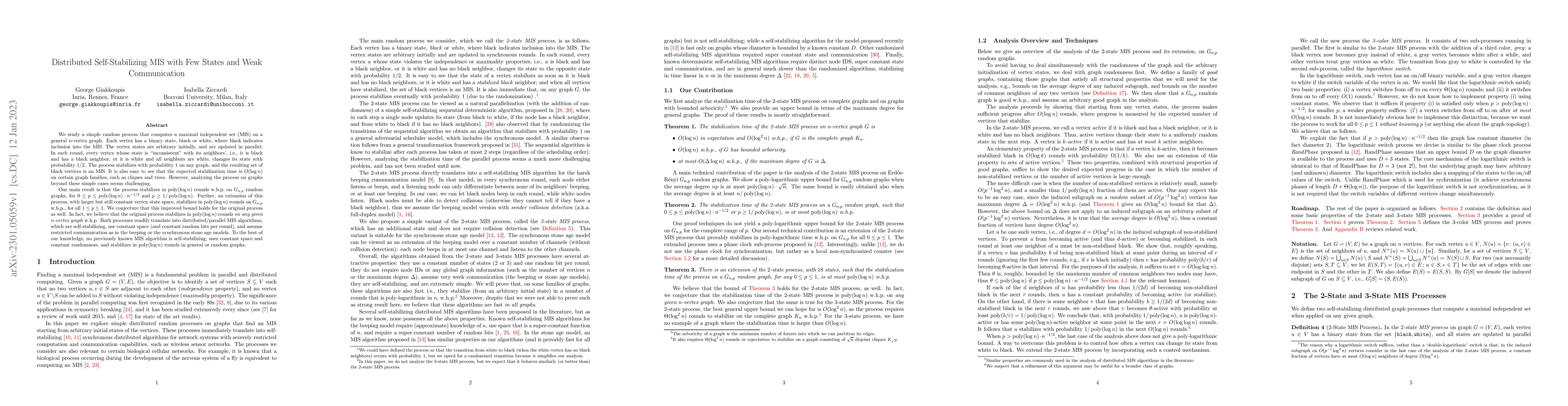 Thumbnail for Distributed Self-Stabilizing MIS with Few States and Weak Communication