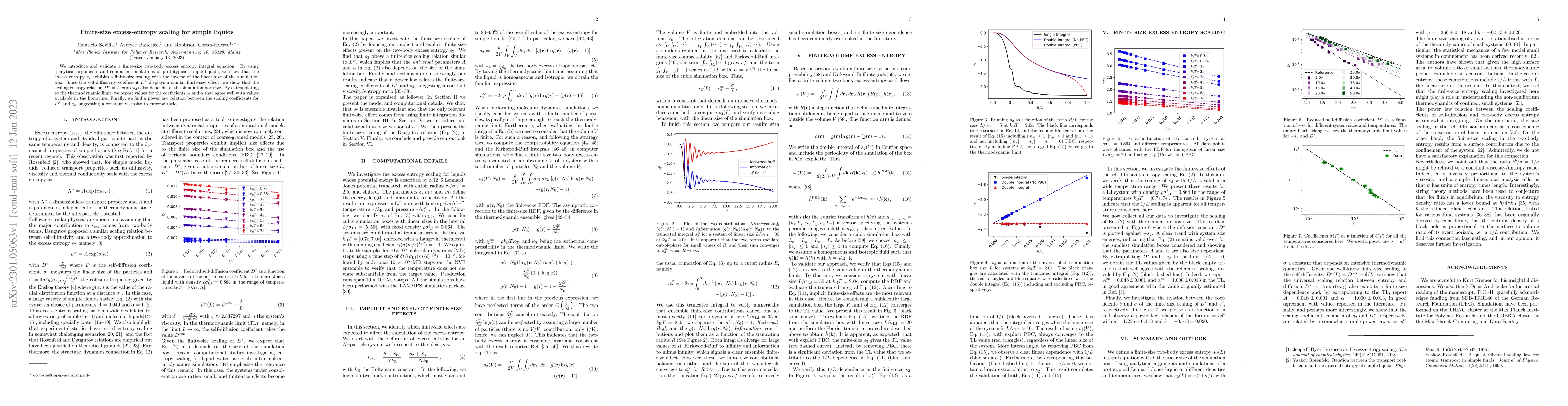 Thumbnail for Finite-size excess-entropy scaling for simple liquids