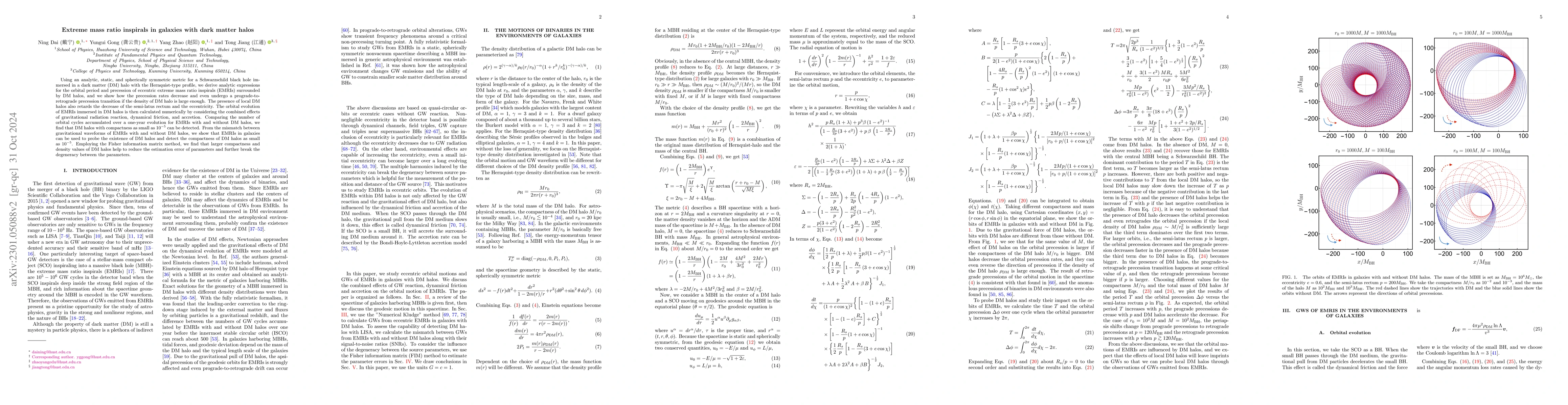 Thumbnail for Extreme mass ratio inspirals in galaxies with dark matter halos