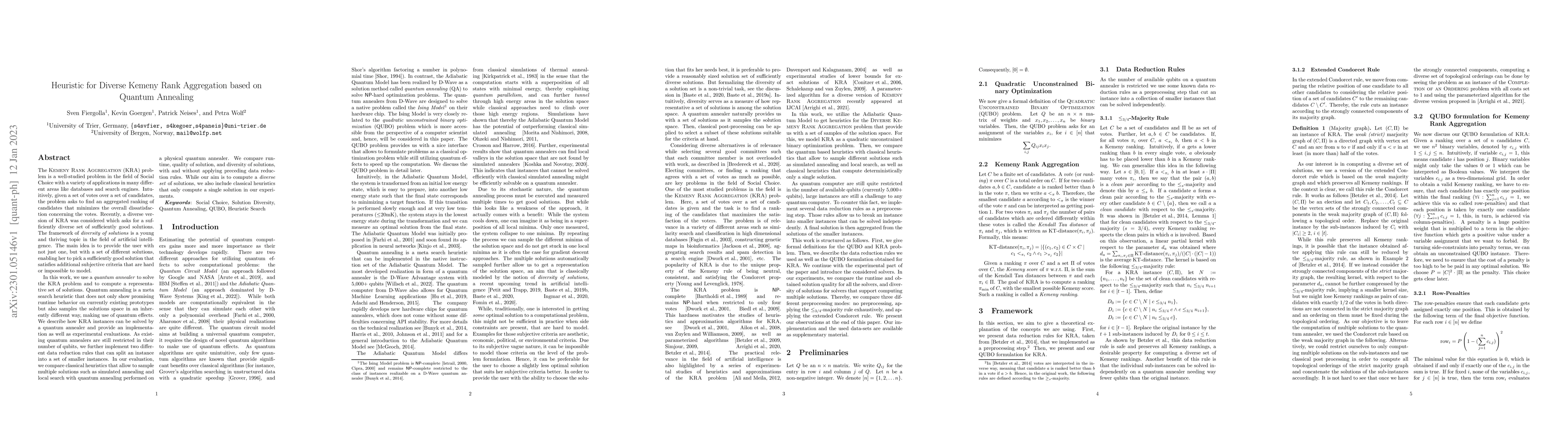Thumbnail for Heuristic for Diverse Kemeny Rank Aggregation based on Quantum Annealing