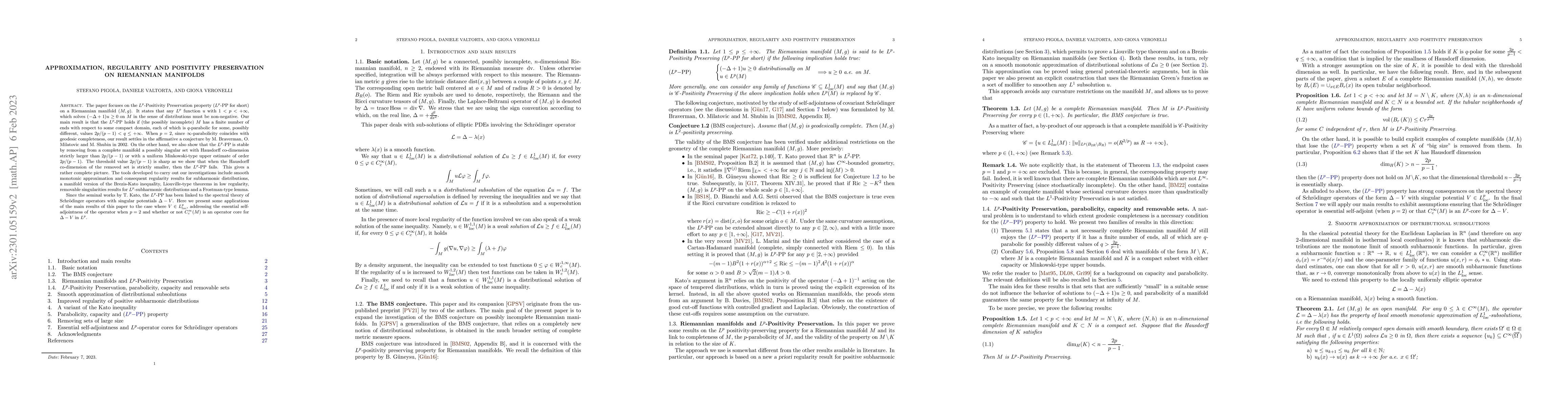 Thumbnail for Approximation, regularity and positivity preservation on Riemannian
  manifolds