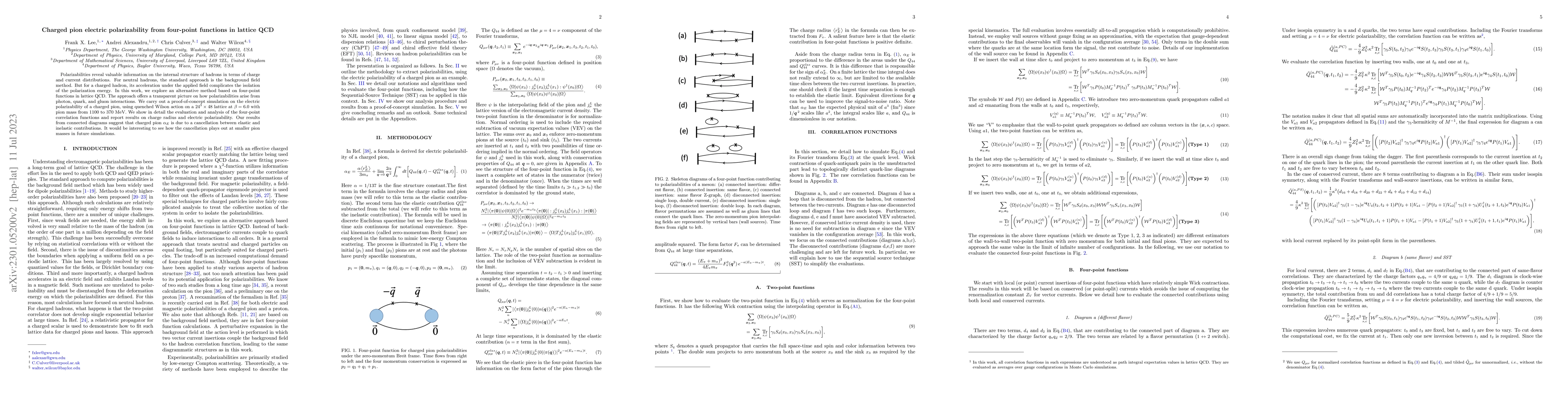 Thumbnail for Charged pion electric polarizability from four-point functions in
  lattice QCD