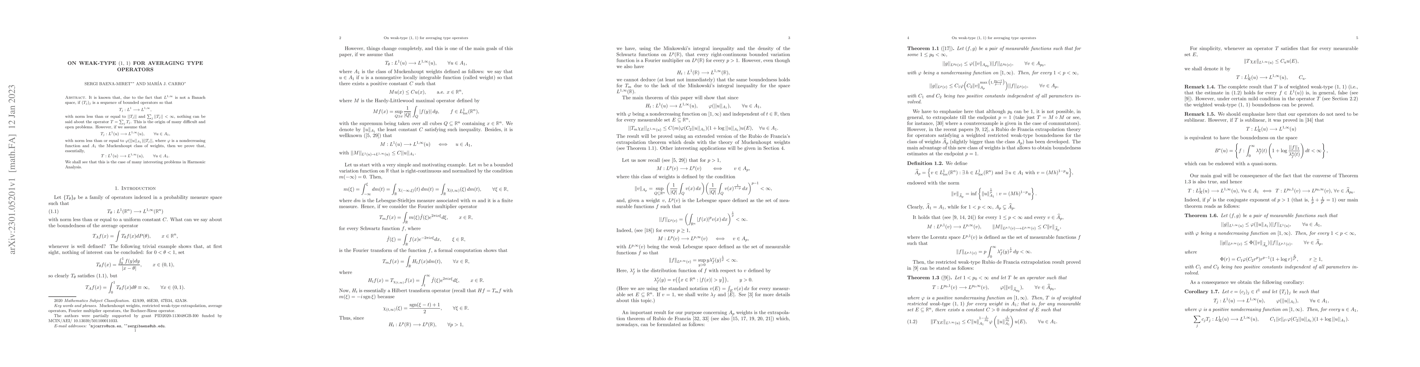 Thumbnail for On weak-type $(1,\,1)$ for averaging type operators