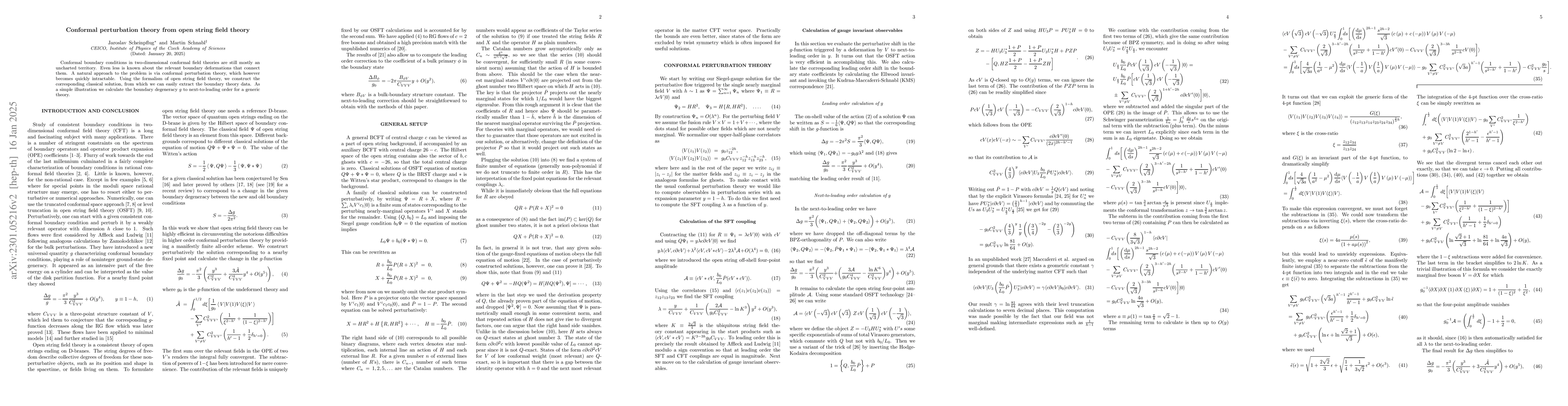 Thumbnail for Conformal perturbation theory from open string field theory