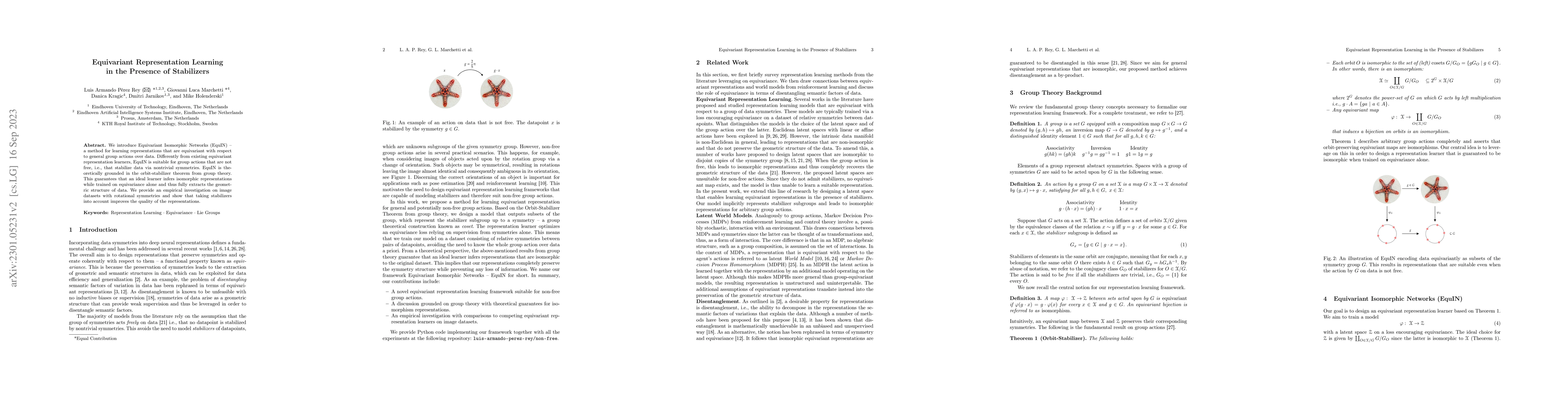 Thumbnail for Equivariant Representation Learning in the Presence of Stabilizers