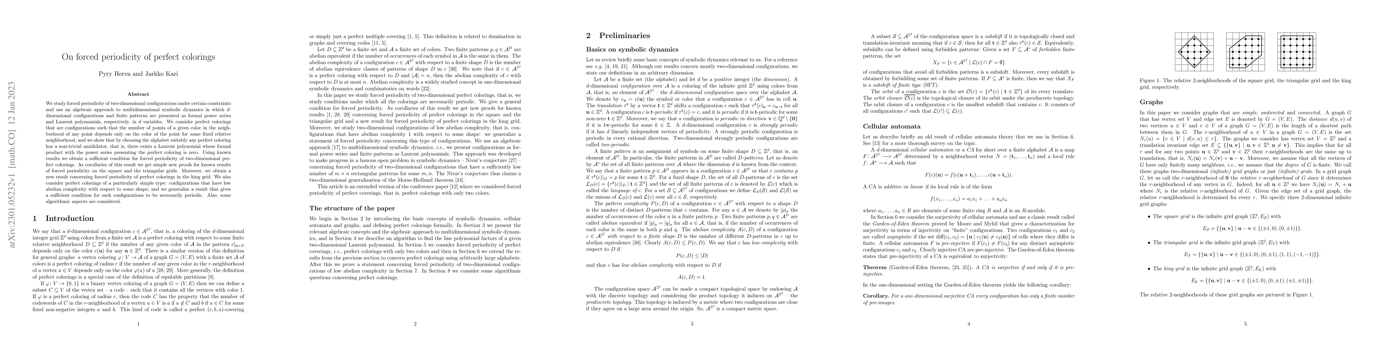 Thumbnail for On forced periodicity of perfect colorings