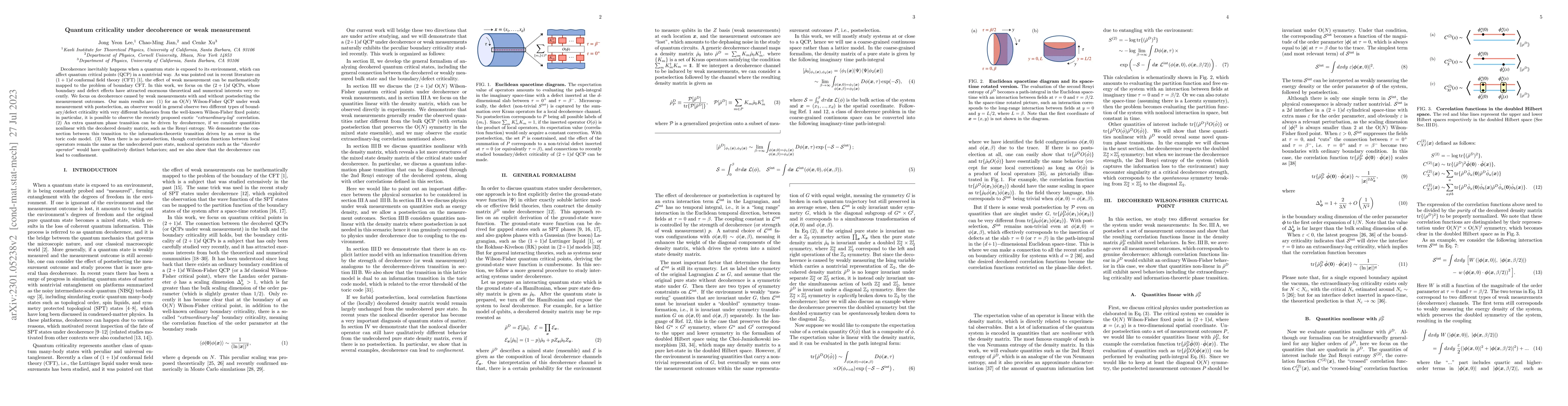 Thumbnail for Quantum criticality under decoherence or weak measurement