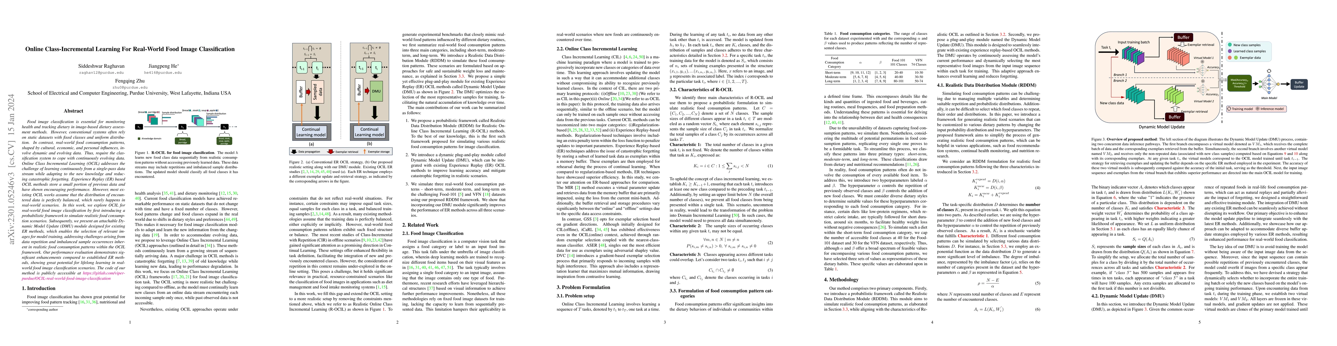 Thumbnail for Online Class-Incremental Learning For Real-World Food Image
  Classification