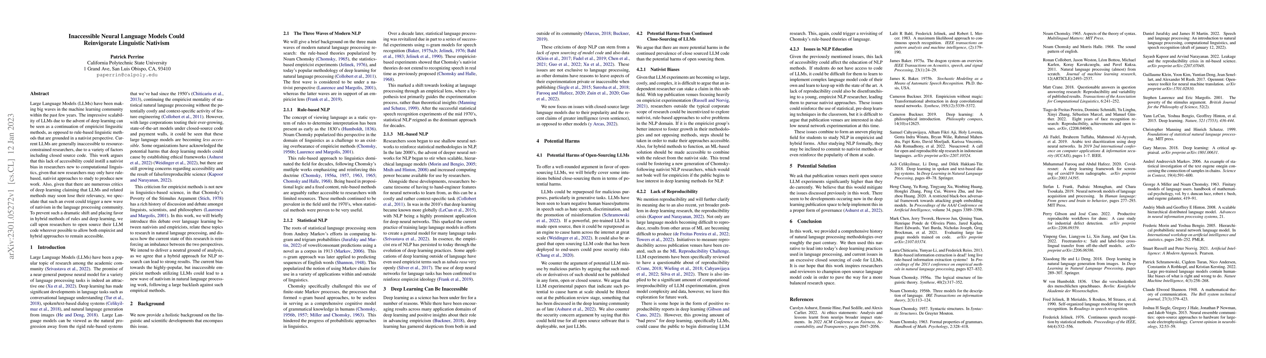 Thumbnail for Inaccessible Neural Language Models Could Reinvigorate Linguistic
  Nativism