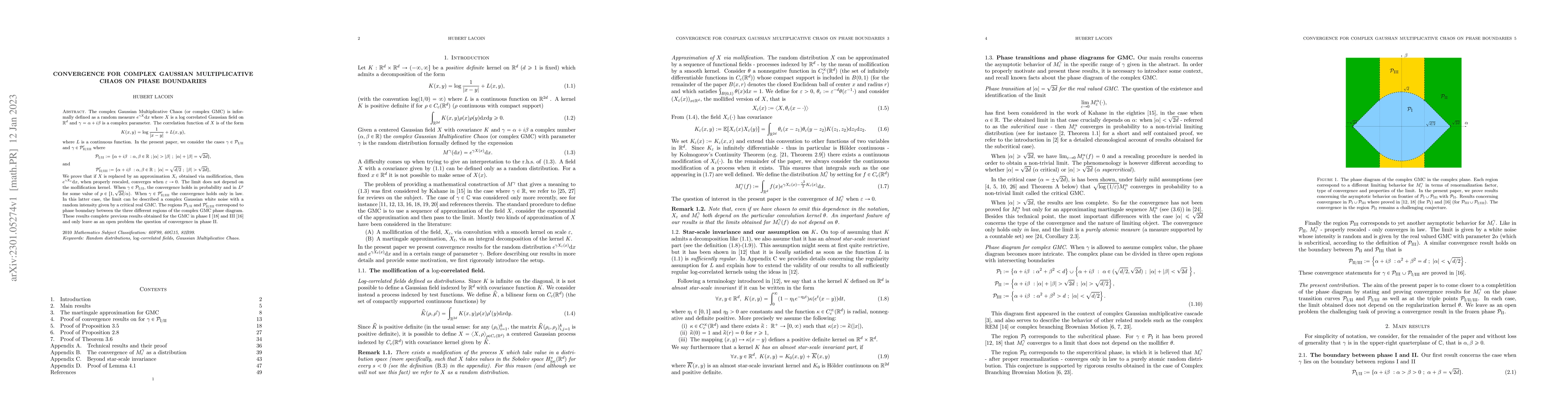 Thumbnail for Convergence for Complex Gaussian Multiplicative Chaos on phase
  boundaries