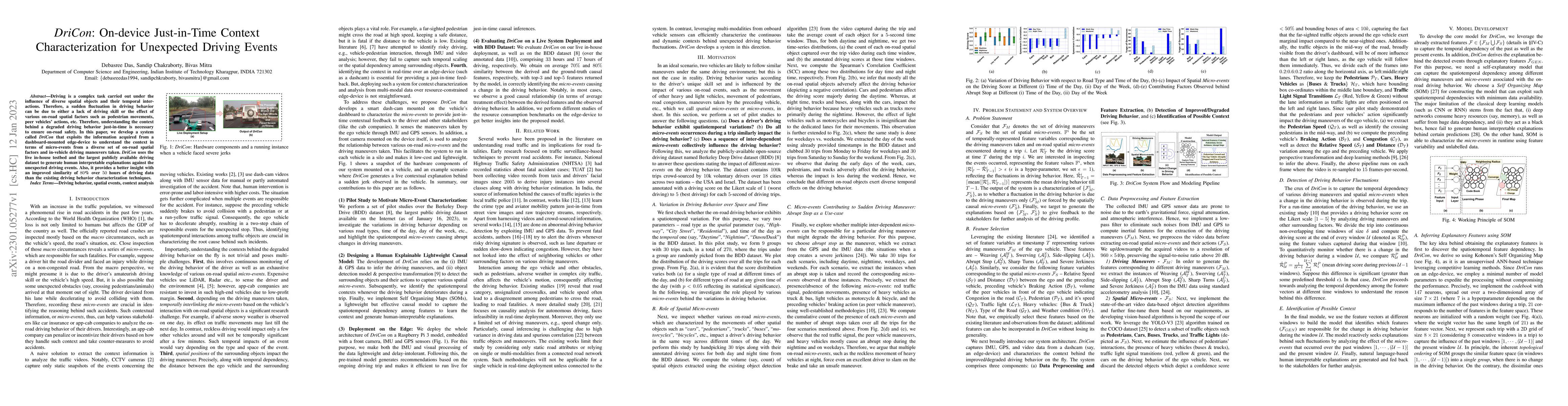 Thumbnail for DriCon: On-device Just-in-Time Context Characterization for Unexpected
  Driving Events