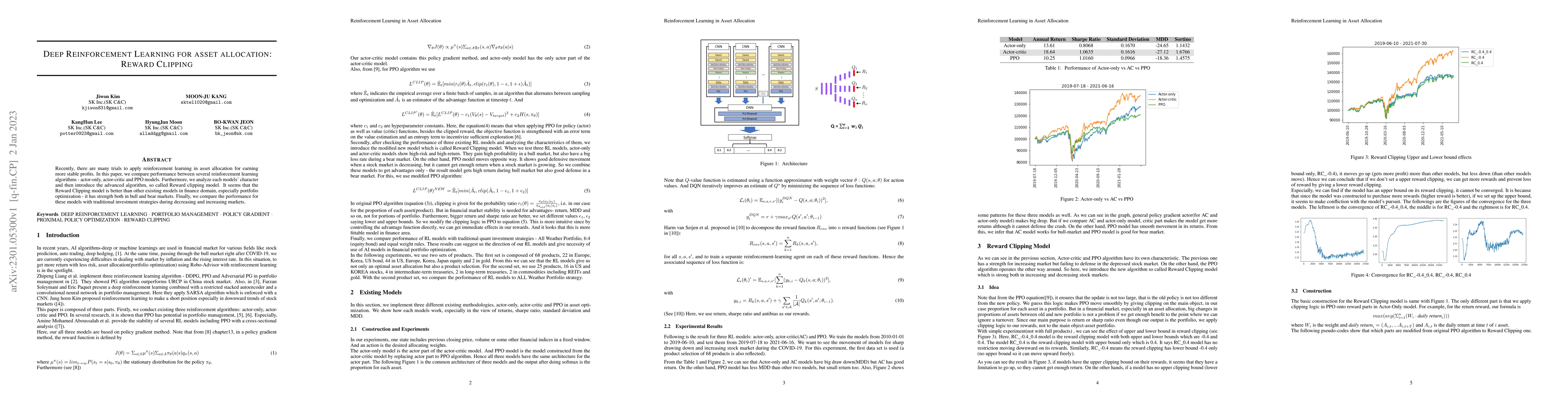 Thumbnail for Deep Reinforcement Learning for Asset Allocation: Reward Clipping
