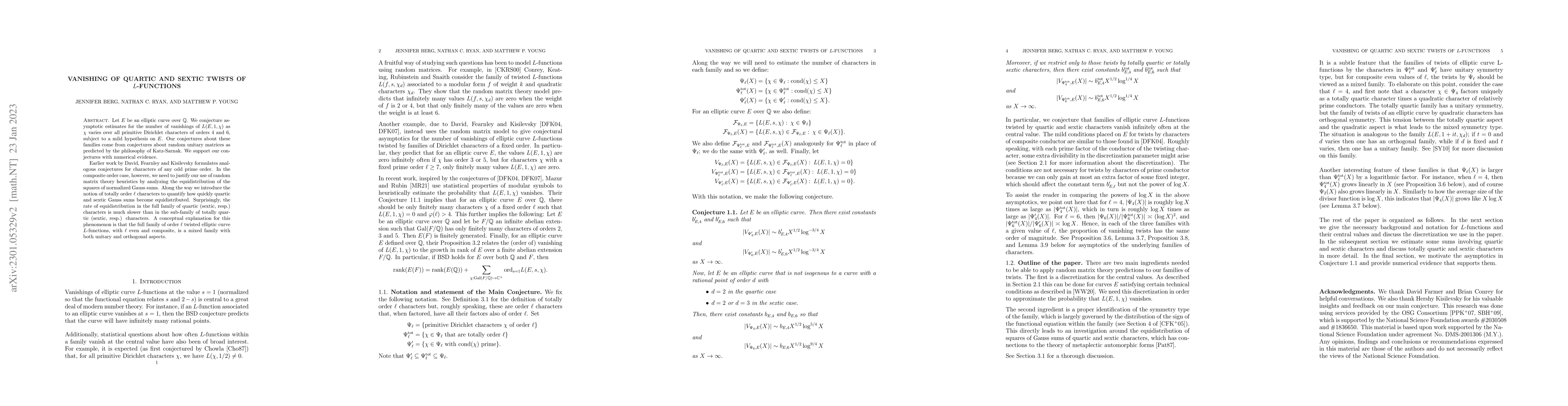 Thumbnail for Vanishing of Quartic and Sextic Twists of $L$-functions
