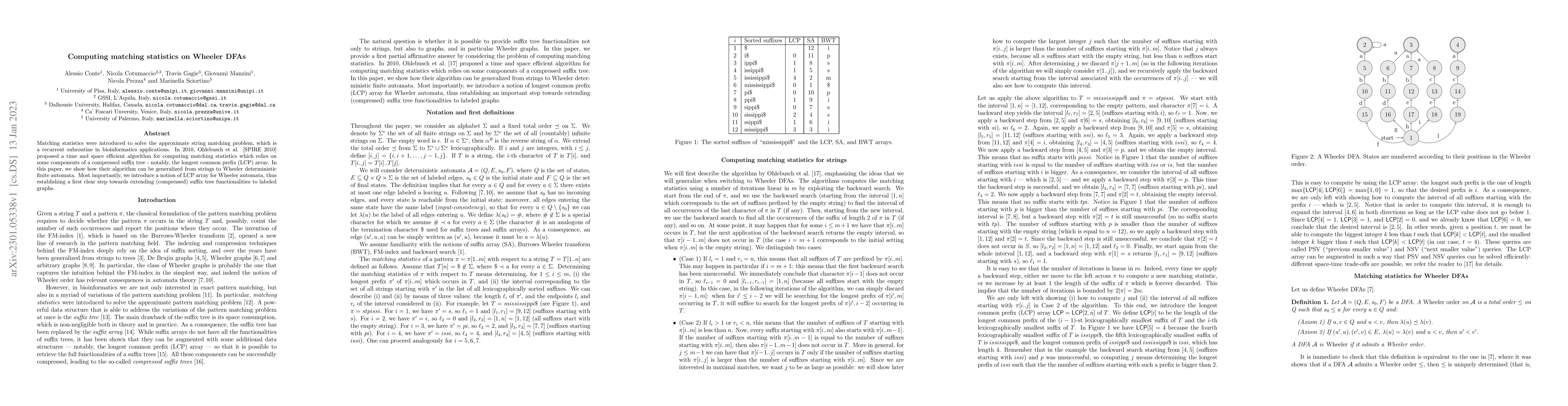 Thumbnail for Computing matching statistics on Wheeler DFAs