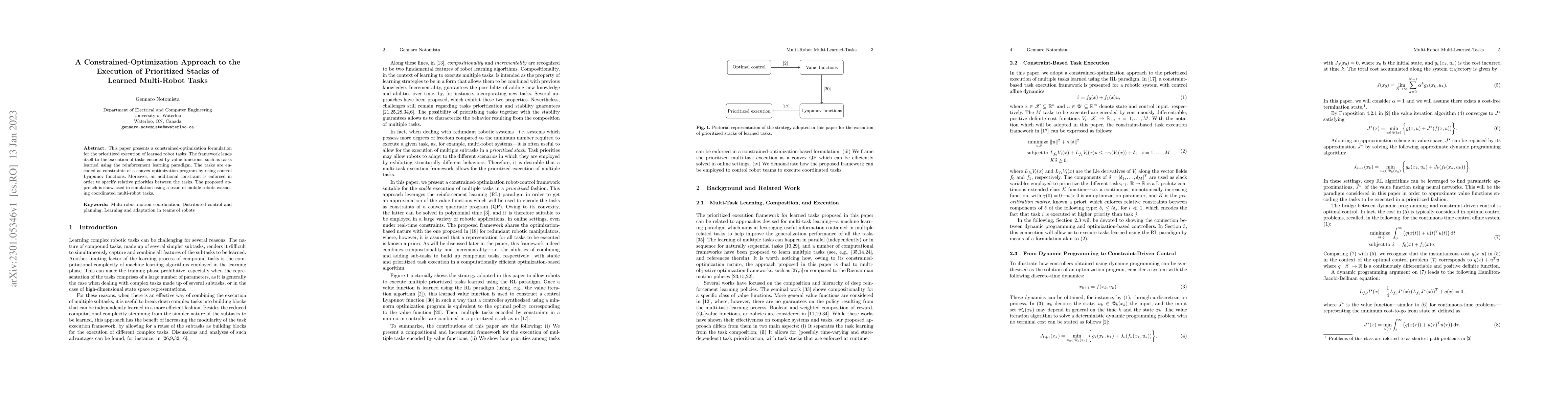 Thumbnail for A Constrained-Optimization Approach to the Execution of Prioritized
  Stacks of Learned Multi-Robot Tasks