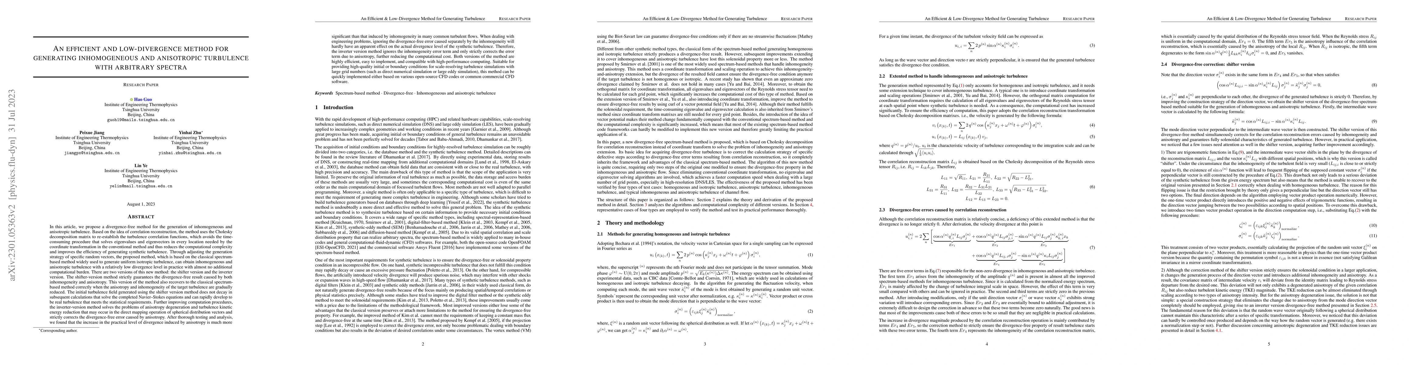 Thumbnail for An efficient and low-divergence method for generating inhomogeneous and
  anisotropic turbulence with arbitrary spectra