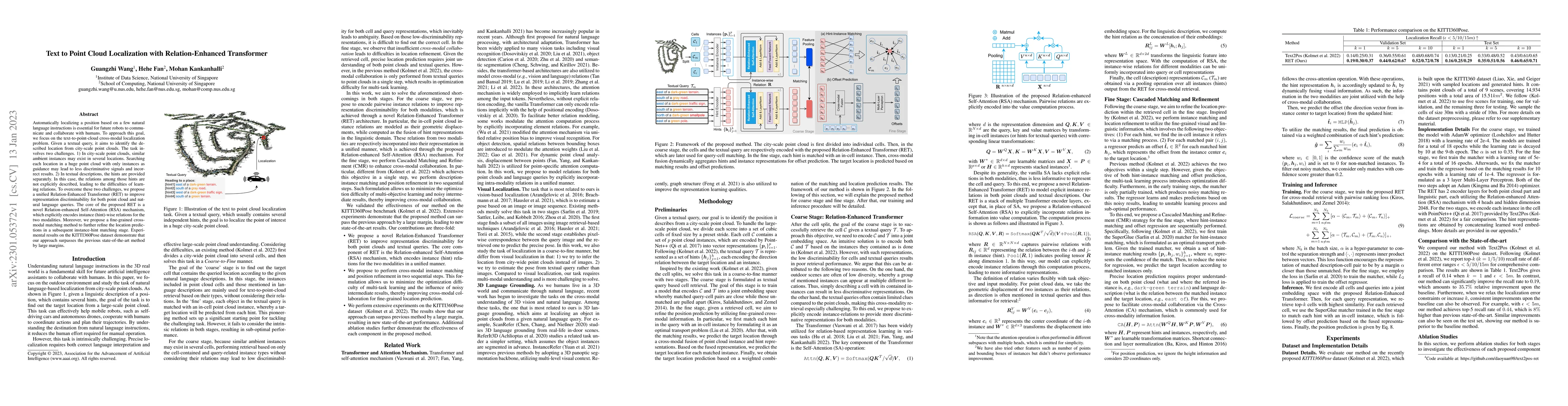 Thumbnail for Text to Point Cloud Localization with Relation-Enhanced Transformer