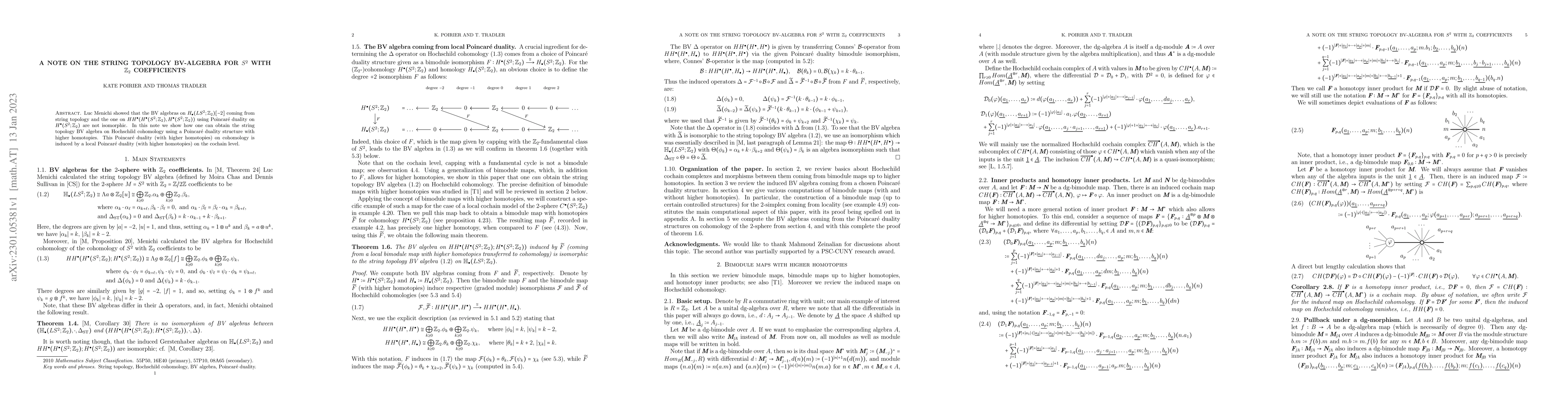 Thumbnail for A note on the string topology BV-algebra for $S^2$ with $Z_2$
  coefficients