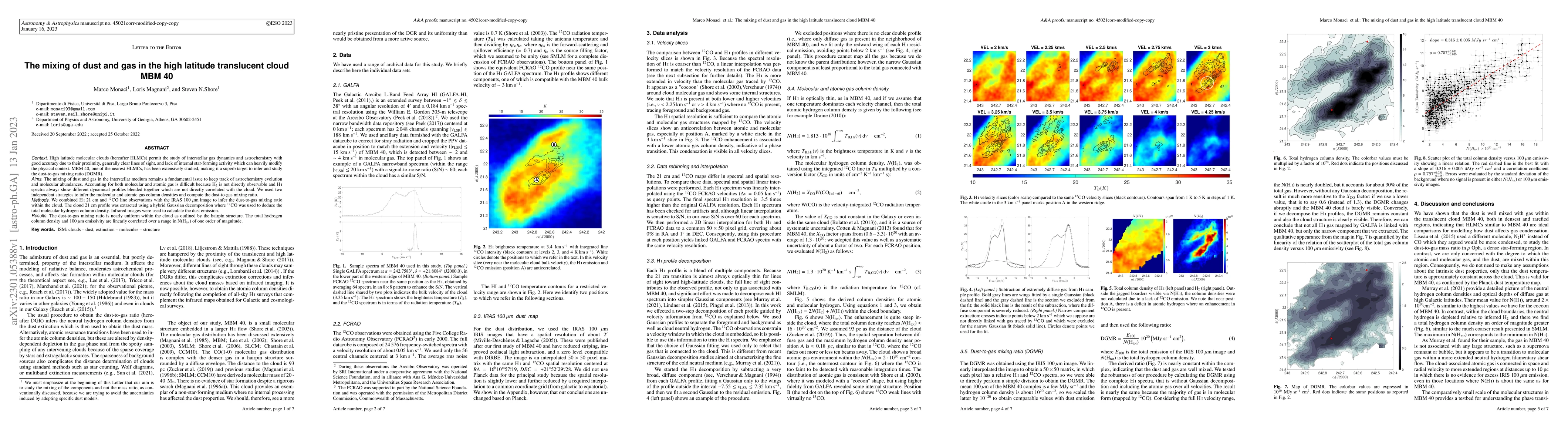 Thumbnail for The mixing of dust and gas in the high latitude translucent cloud MBM 40