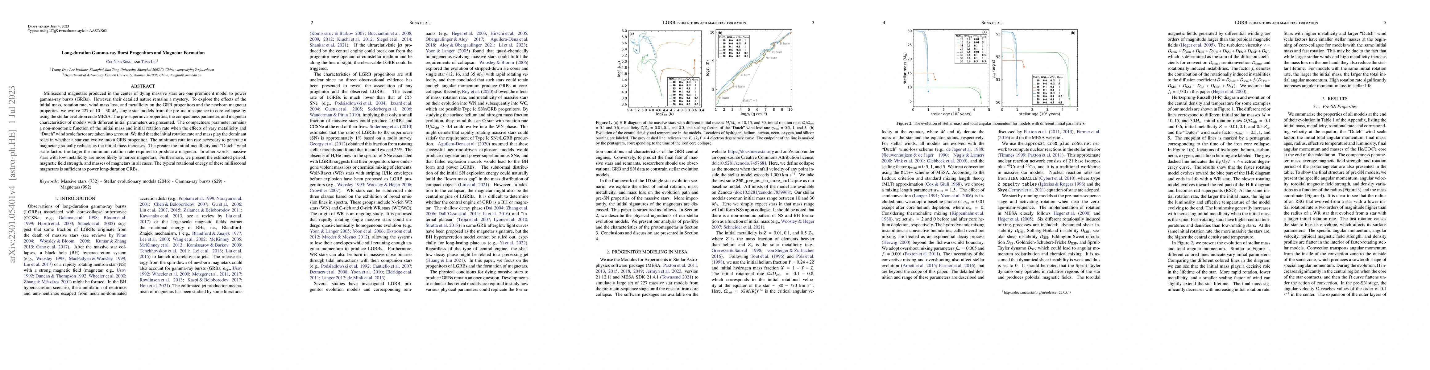 Thumbnail for Long-duration Gamma-ray Burst Progenitors and Magnetar Formation