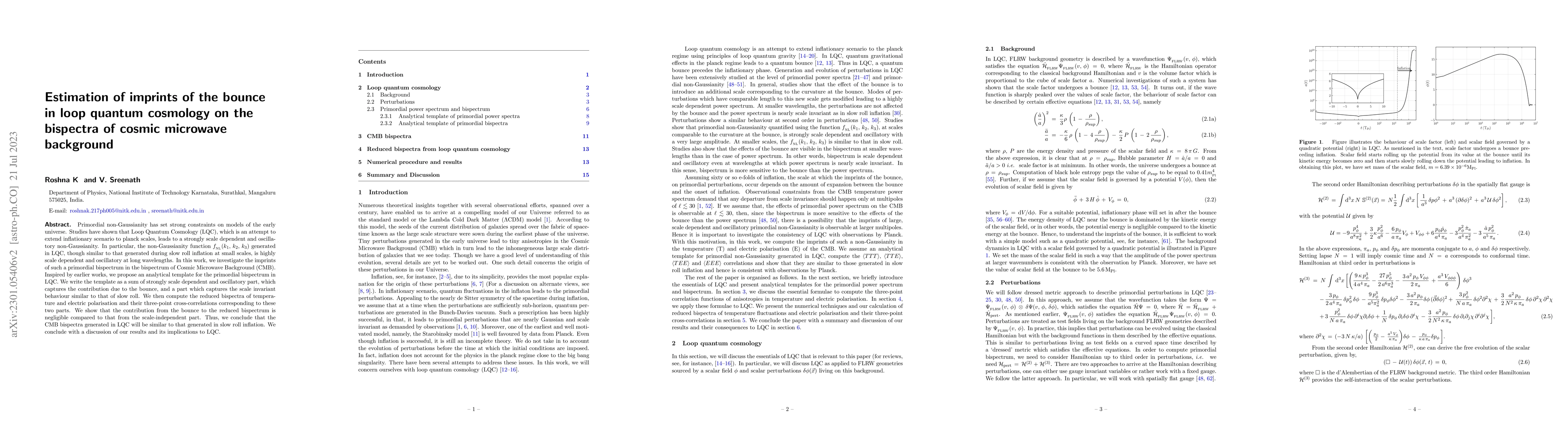 Thumbnail for Estimation of imprints of the bounce in loop quantum cosmology on the
  bispectra of cosmic microwave background