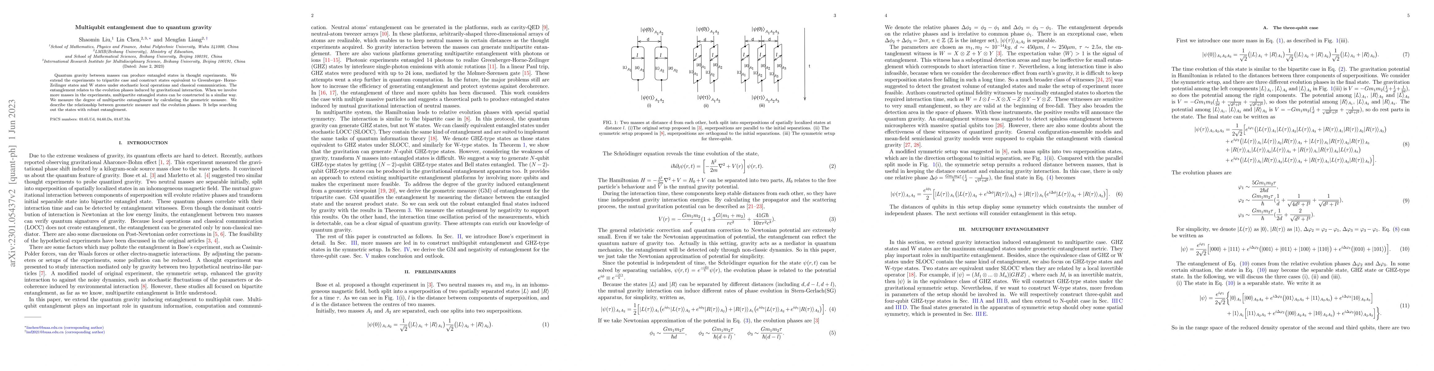 Thumbnail for Multiqubit entanglement due to quantum gravity