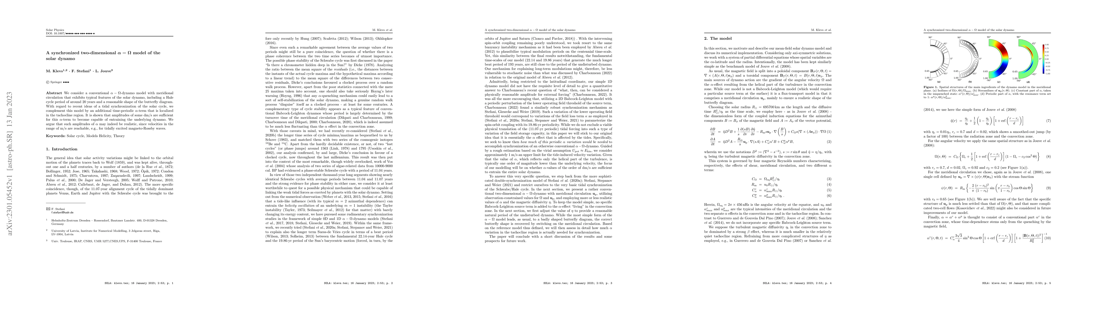 Thumbnail for A synchronized two-dimensional $\alpha-\Omega$ model of the solar dynamo