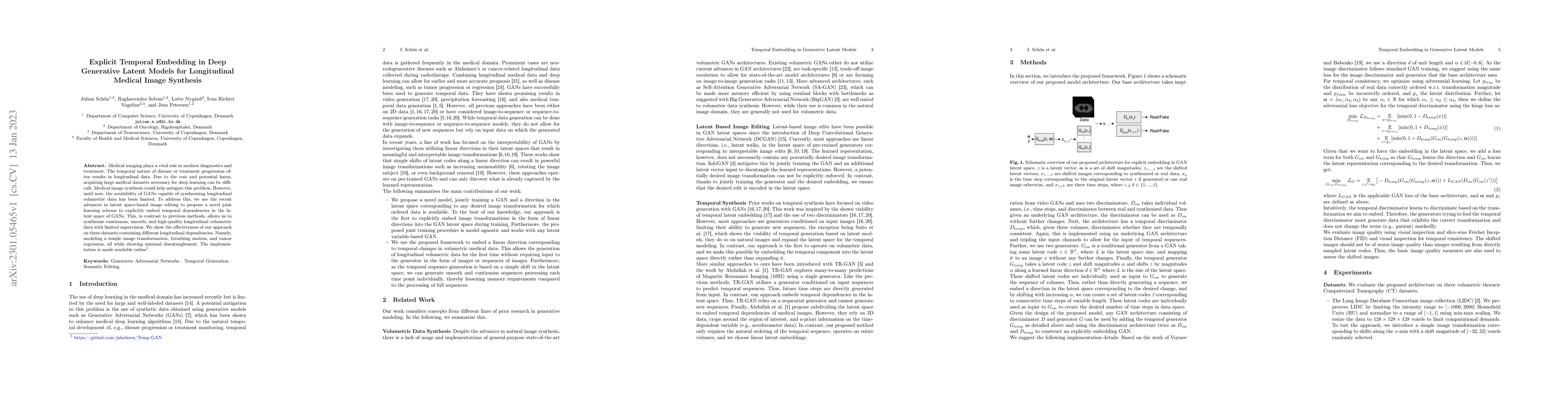 Thumbnail for Explicit Temporal Embedding in Deep Generative Latent Models for
  Longitudinal Medical Image Synthesis