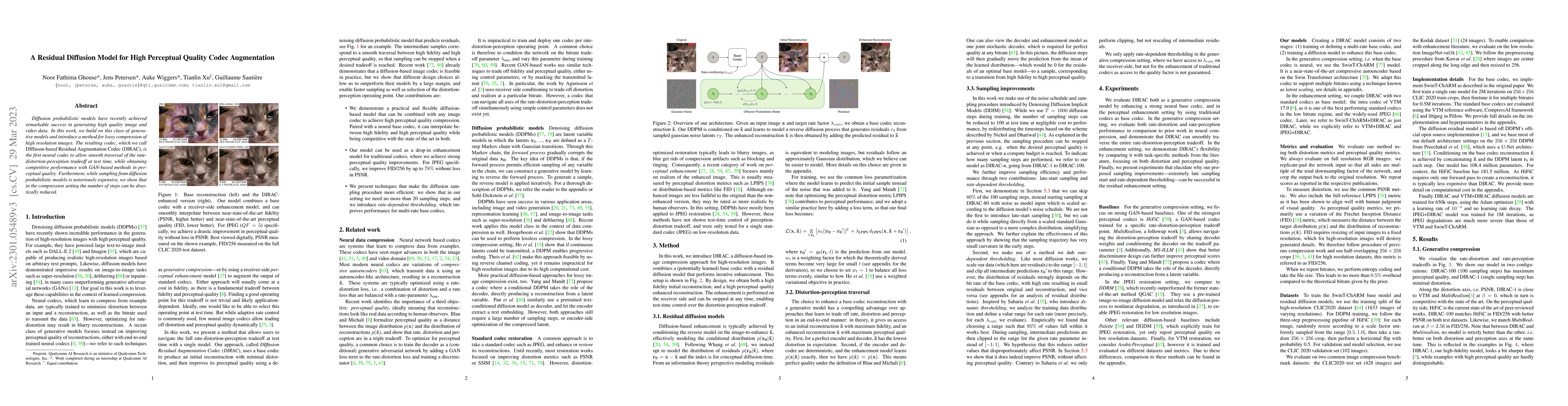 Thumbnail for A Residual Diffusion Model for High Perceptual Quality Codec
  Augmentation