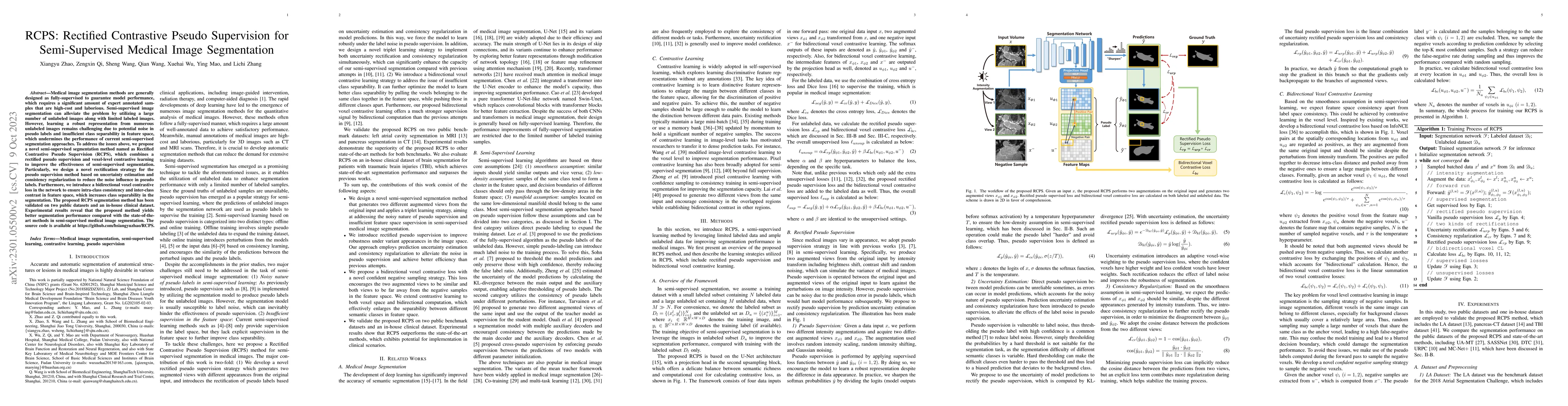 Thumbnail for RCPS: Rectified Contrastive Pseudo Supervision for Semi-Supervised
  Medical Image Segmentation