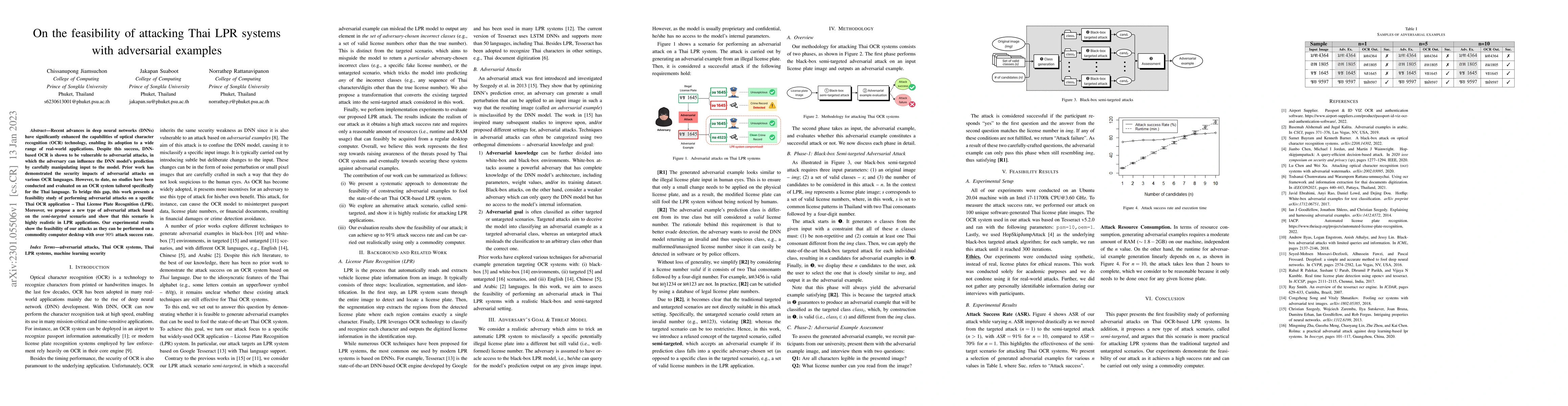 Thumbnail for On the feasibility of attacking Thai LPR systems with adversarial
  examples
