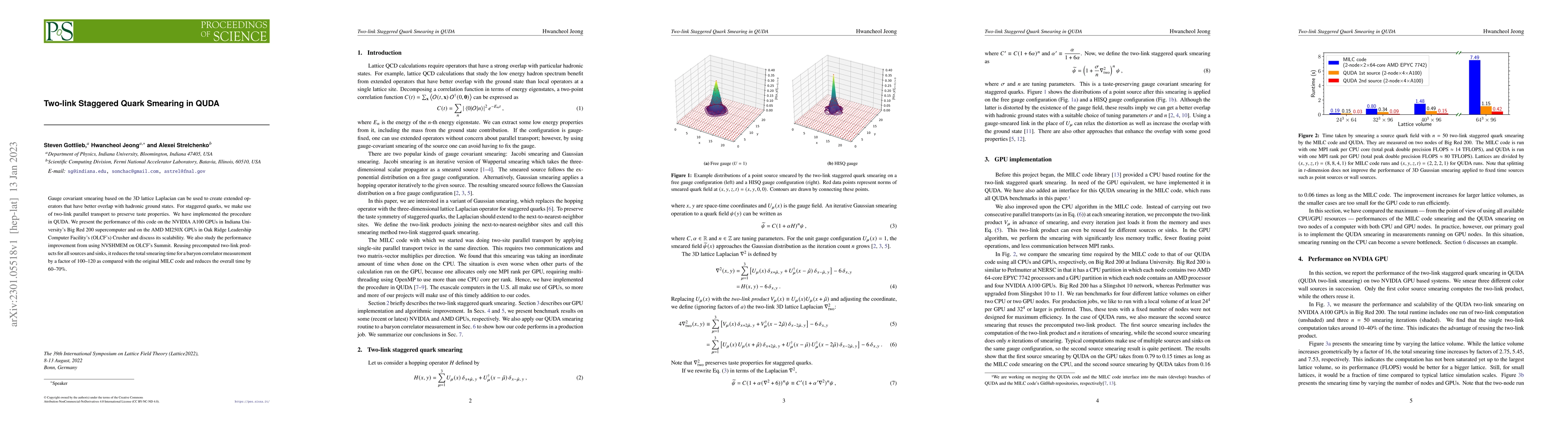 Thumbnail for Two-link Staggered Quark Smearing in QUDA