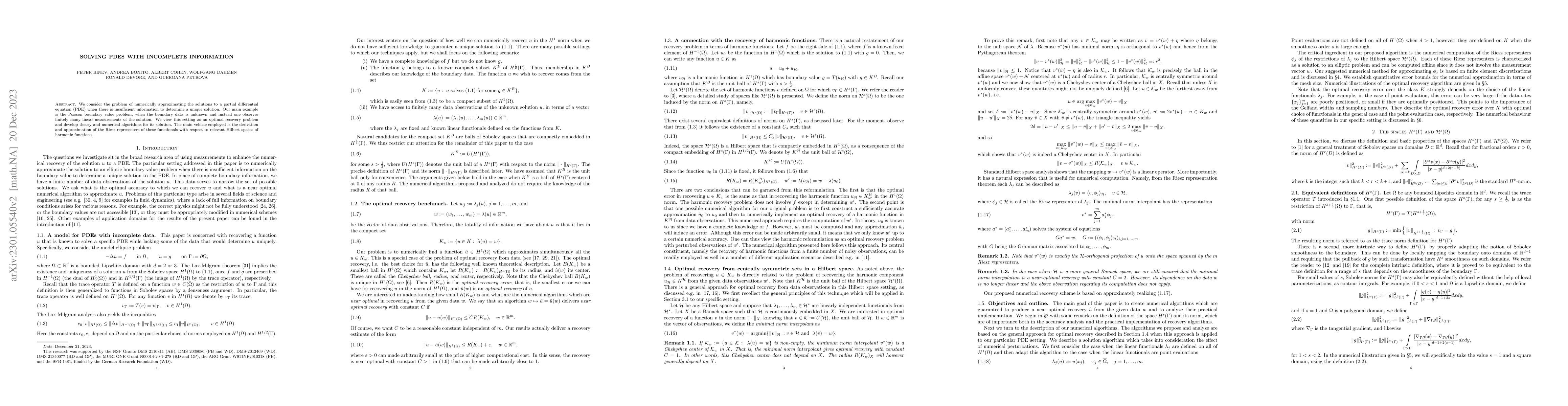 Thumbnail for Solving PDEs with Incomplete Information