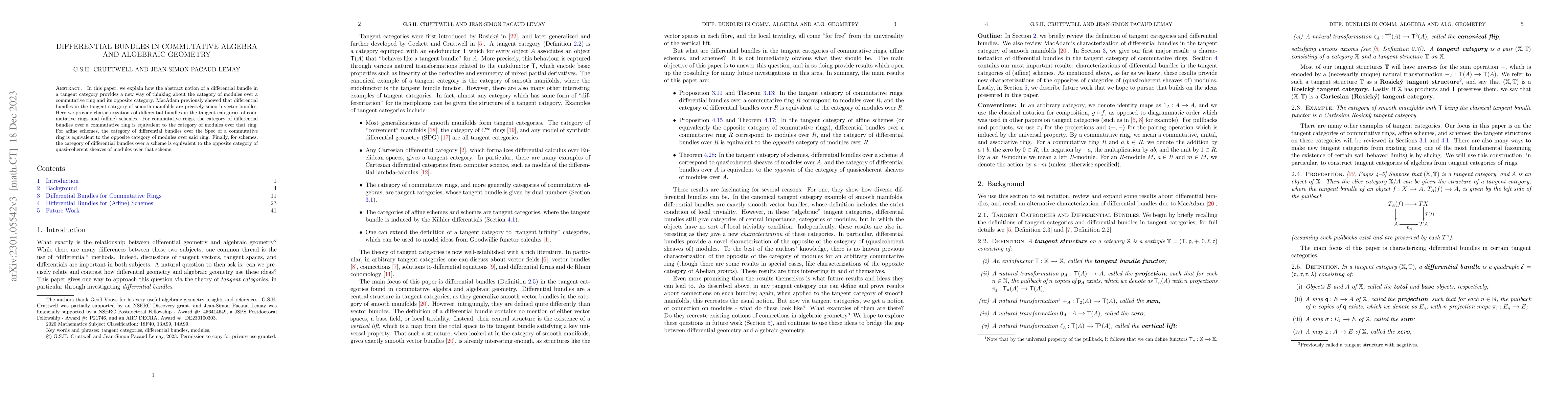 Thumbnail for Differential Bundles in Commutative Algebra and Algebraic Geometry