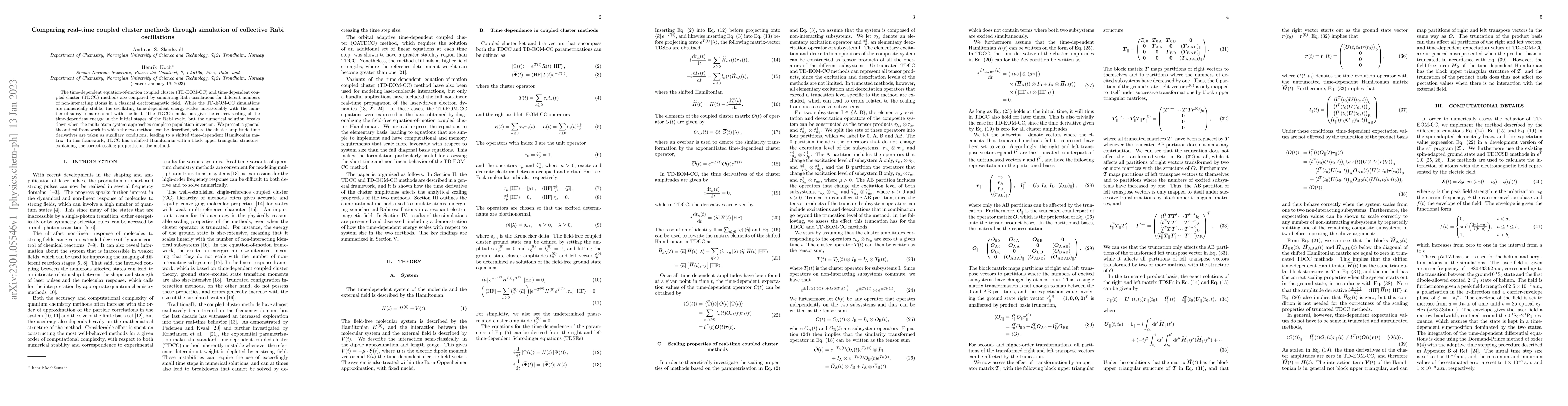 Thumbnail for Comparing real-time coupled cluster methods through simulation of
  collective Rabi oscillations