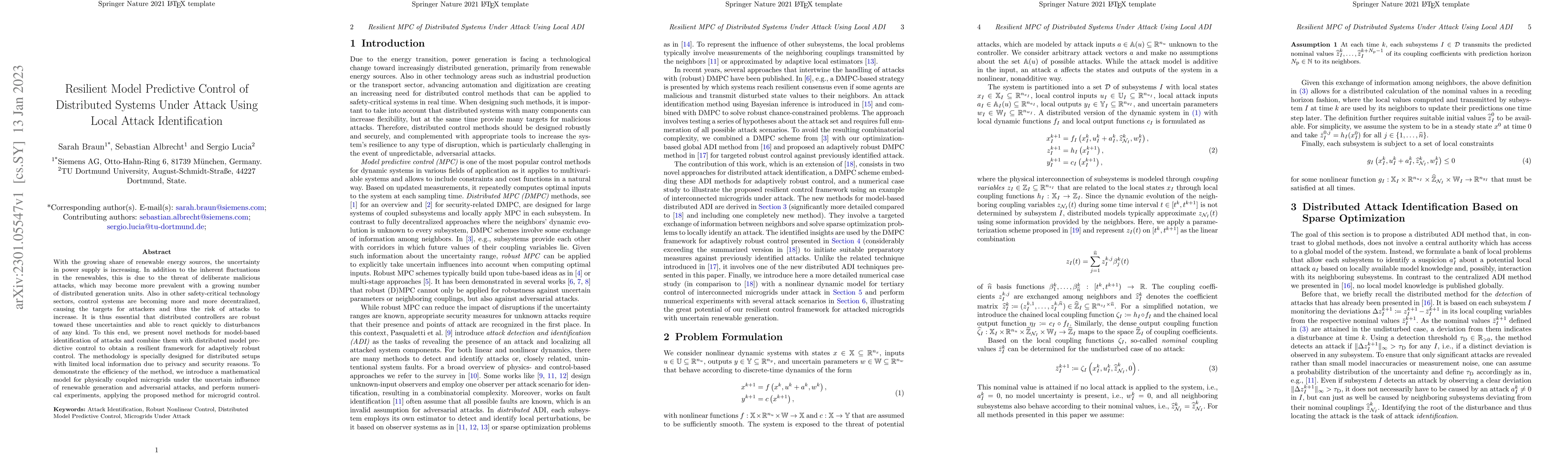 Thumbnail for Resilient Model Predictive Control of Distributed Systems Under Attack
  Using Local Attack Identification