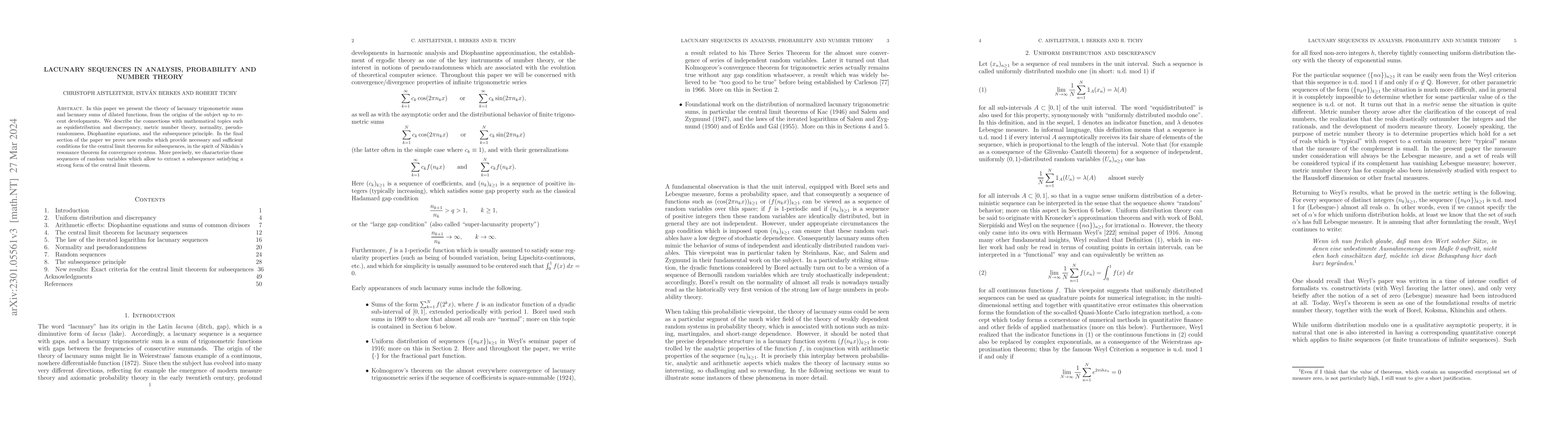 Thumbnail for Lacunary sequences in analysis, probability and number theory