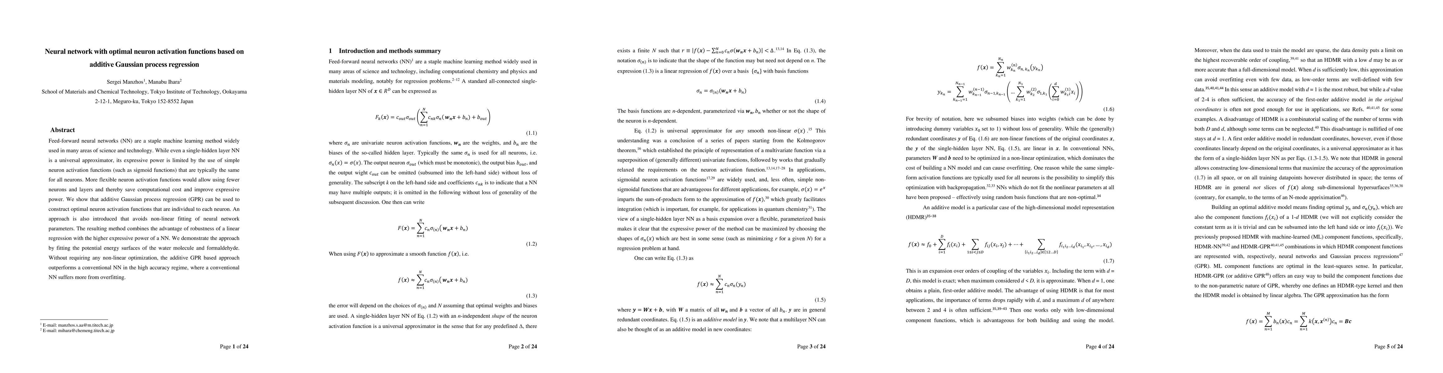 Thumbnail for Neural network with optimal neuron activation functions based on
  additive Gaussian process regression