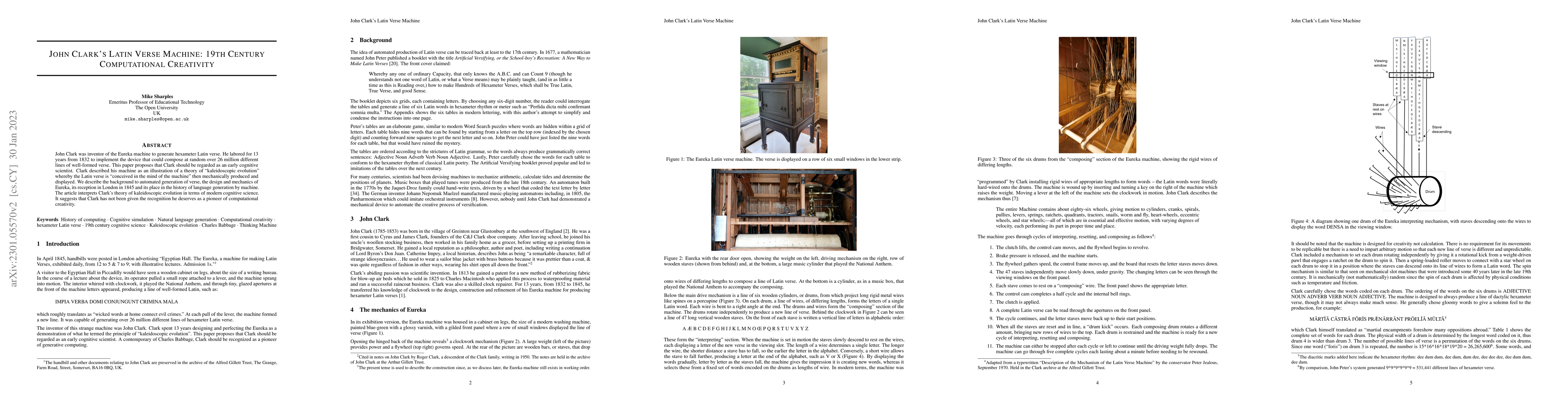 Thumbnail for John Clark's Latin Verse Machine: 19th Century Computational Creativity