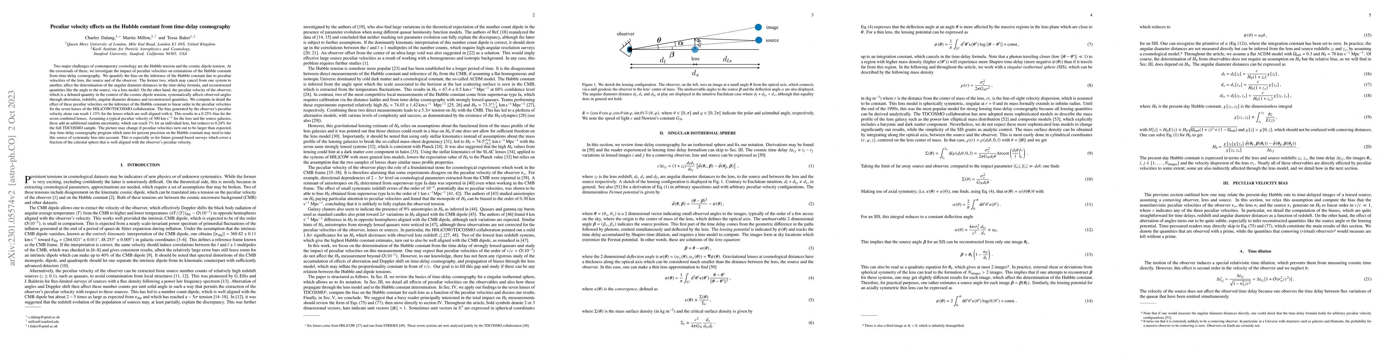 Thumbnail for Peculiar velocity effects on the Hubble constant from time-delay
  cosmography