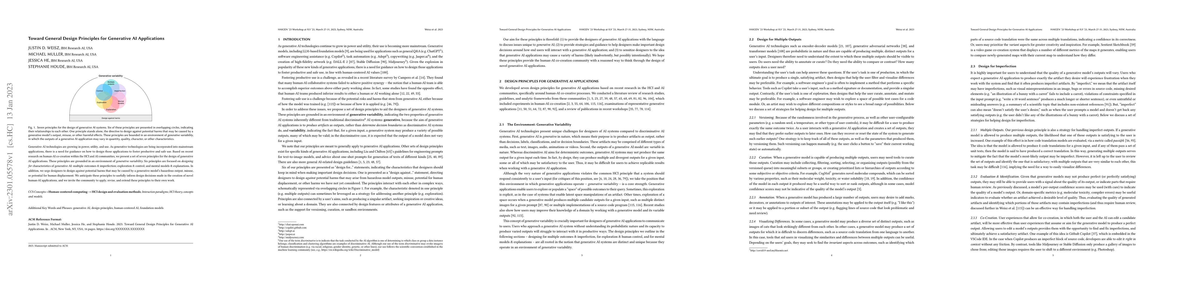 Thumbnail for Toward General Design Principles for Generative AI Applications