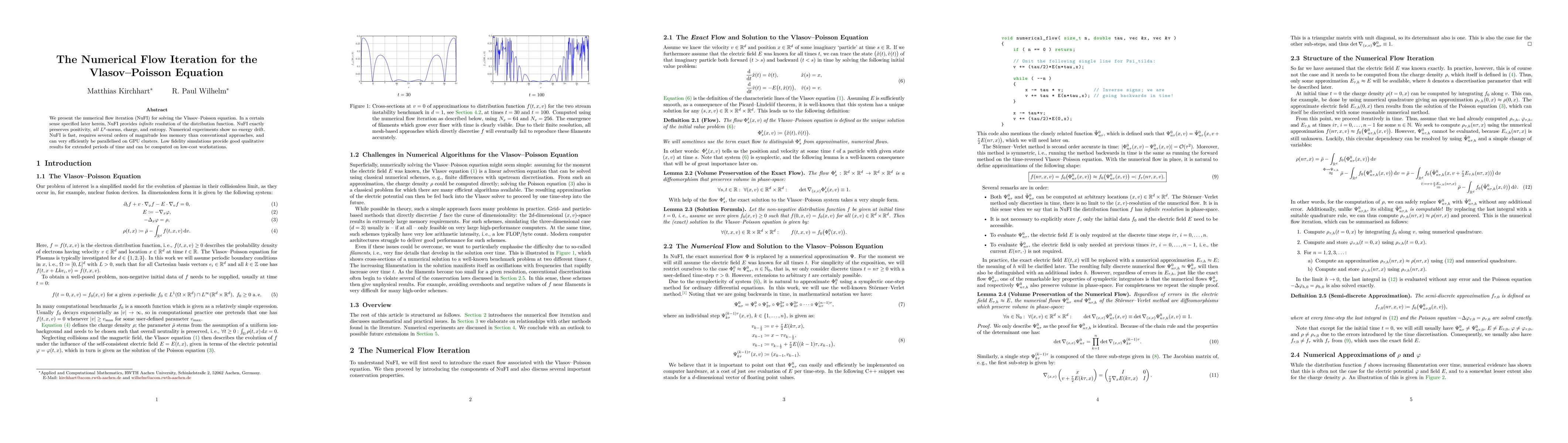 Thumbnail for The Numerical Flow Iteration for the Vlasov-Poisson equation