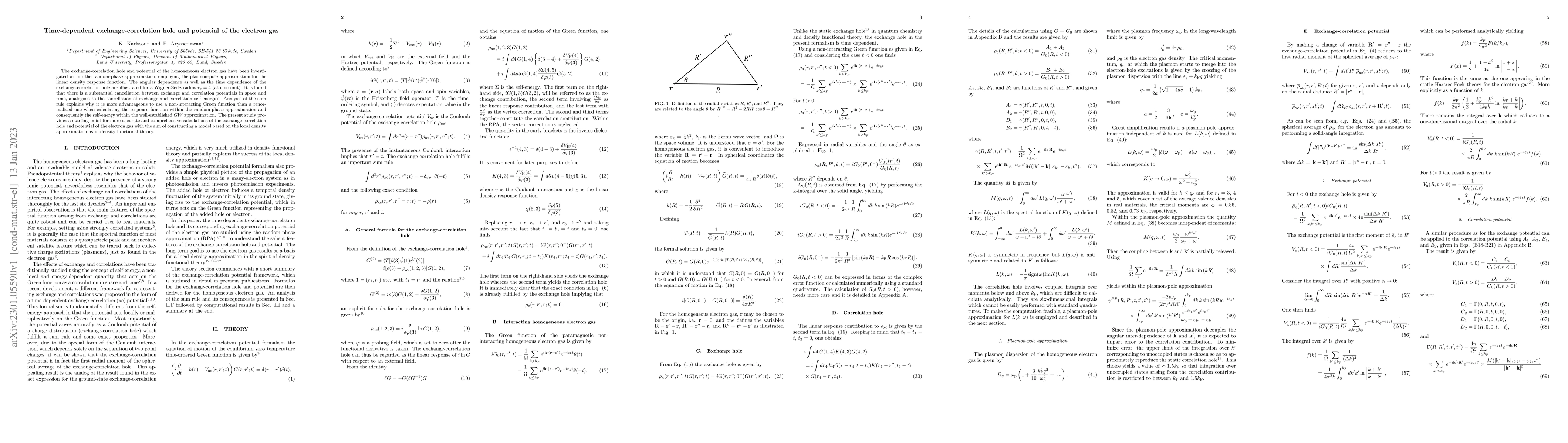 Thumbnail for Time-dependent exchange-correlation hole and potential of the electron
  gas
