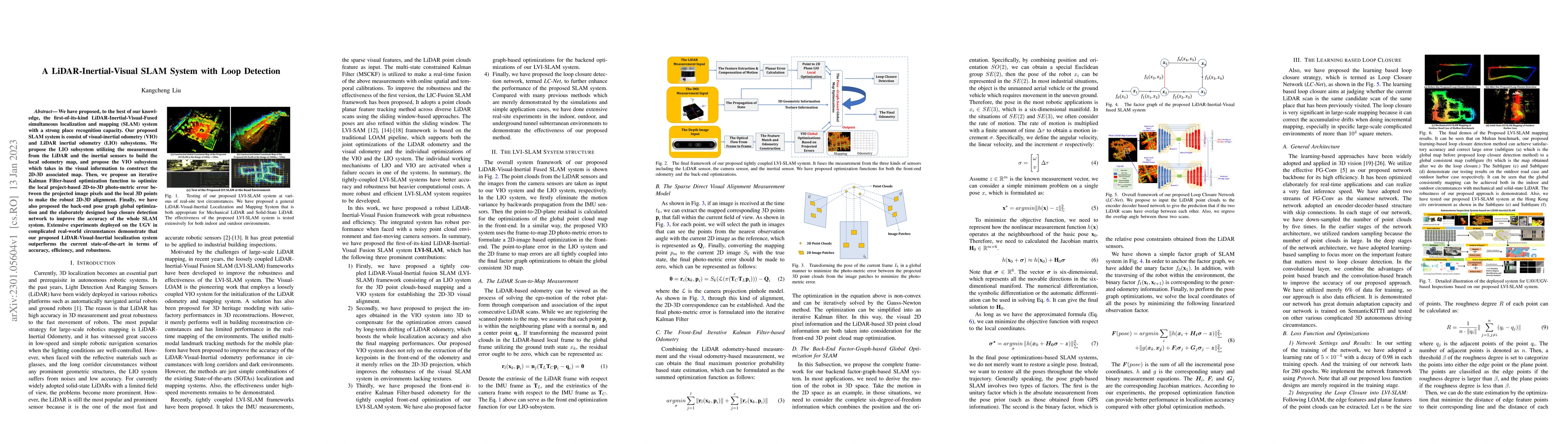 Thumbnail for A LiDAR-Inertial-Visual SLAM System with Loop Detection