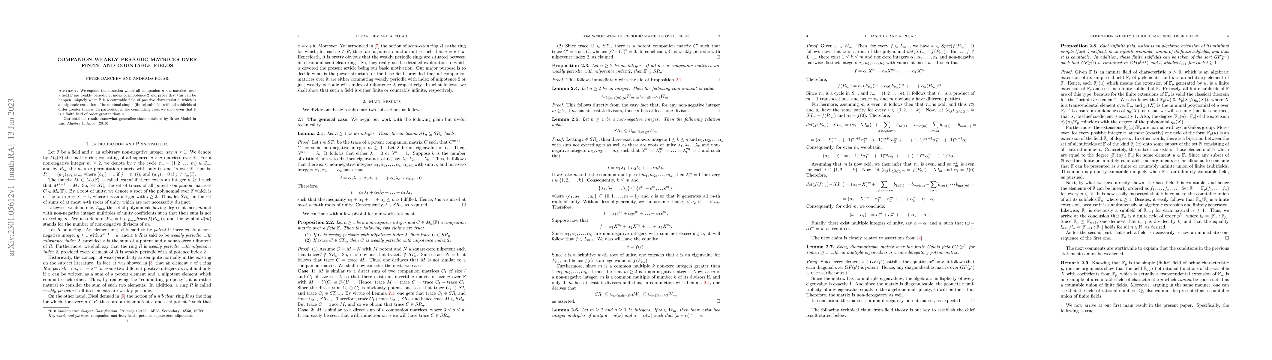 Thumbnail for Companion Weakly Periodic Matrices over Finite and Countable Fields