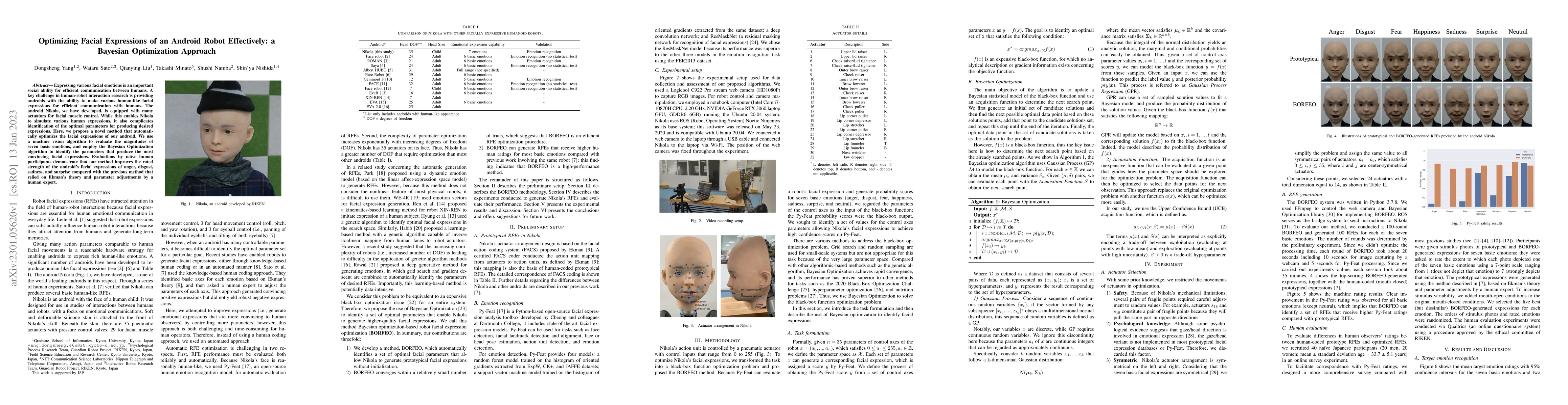 Thumbnail for Optimizing Facial Expressions of an Android Robot Effectively: a
  Bayesian Optimization Approach