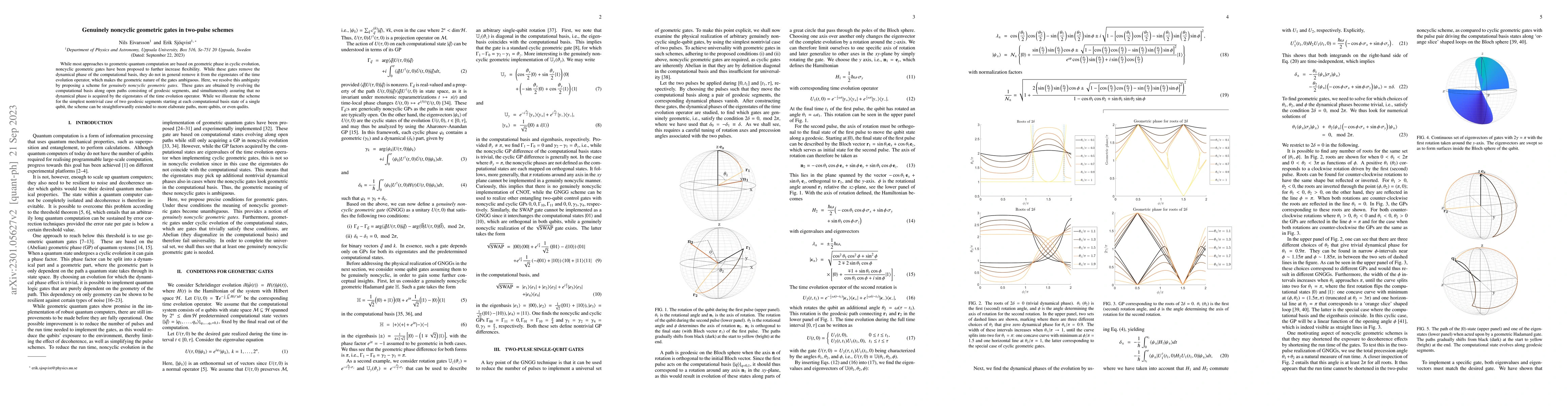 Thumbnail for Genuinely noncyclic geometric gates in two-pulse schemes