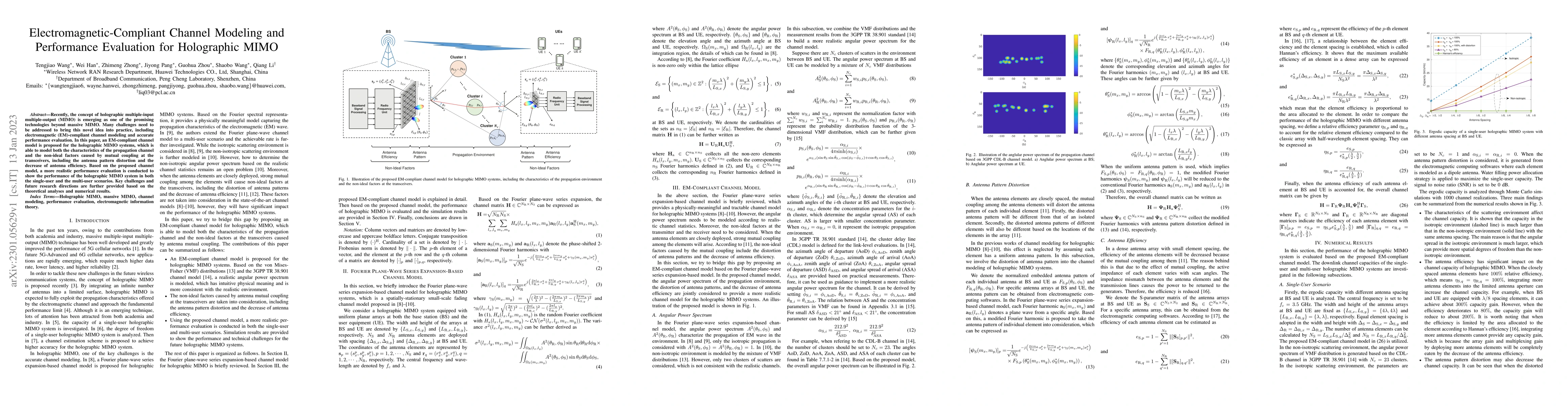 Thumbnail for Electromagnetic-Compliant Channel Modeling and Performance Evaluation
  for Holographic MIMO
