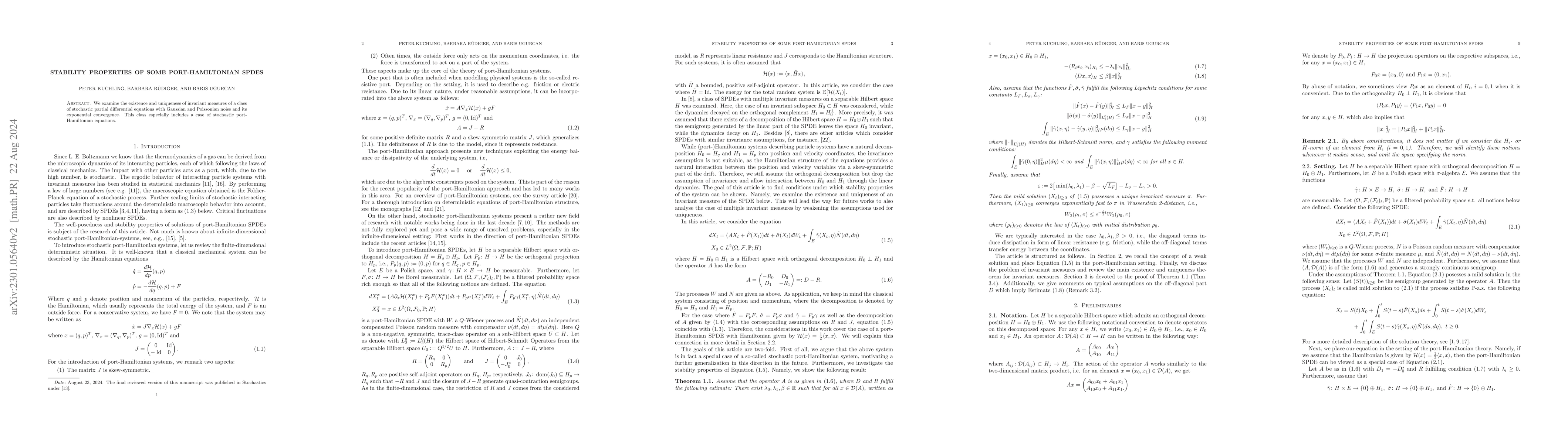 Thumbnail for Stability properties of some port-Hamiltonian SPDEs