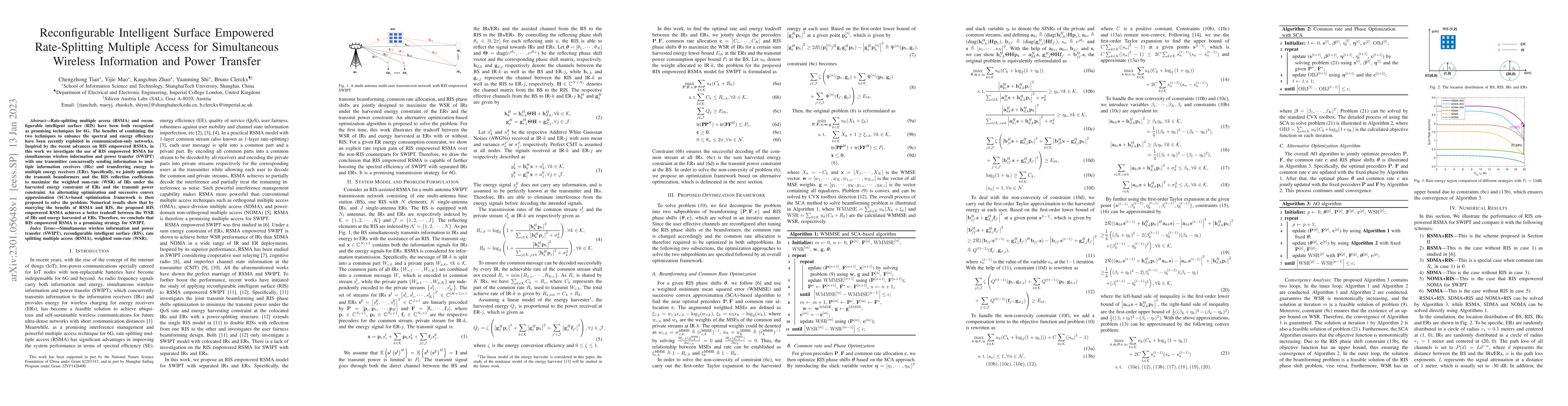 Thumbnail for Reconfigurable Intelligent Surface Empowered Rate-Splitting Multiple
  Access for Simultaneous Wireless Information and Power Transfer